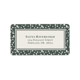 Botanical Forest Green Wildflower Lunaria Custom Adressetikett