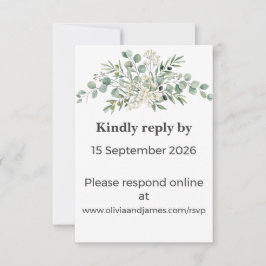 Botanical Garden Romance RSVP Card OSA Kort