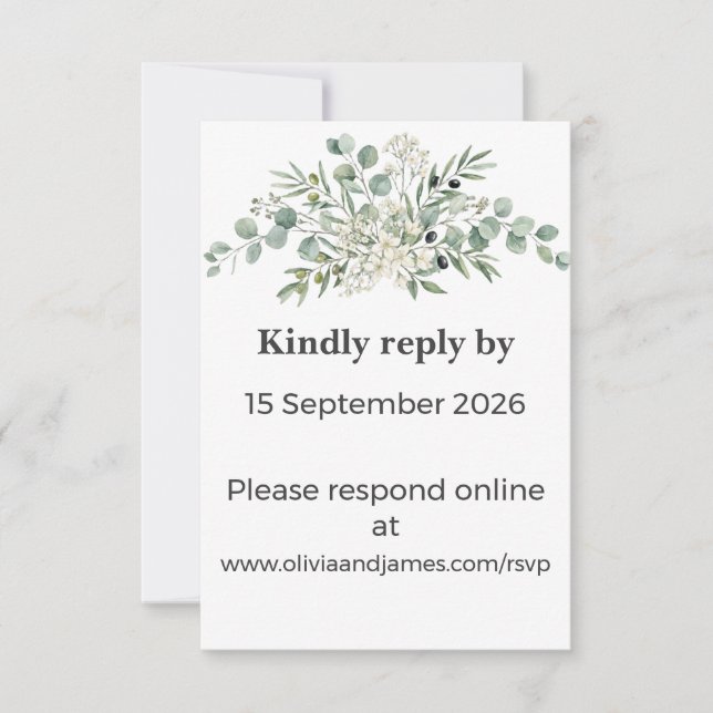 Botanical Garden Romance RSVP Card OSA Kort (Framsida)