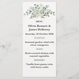 Botanical Garden Wedding Menu Cards Meny