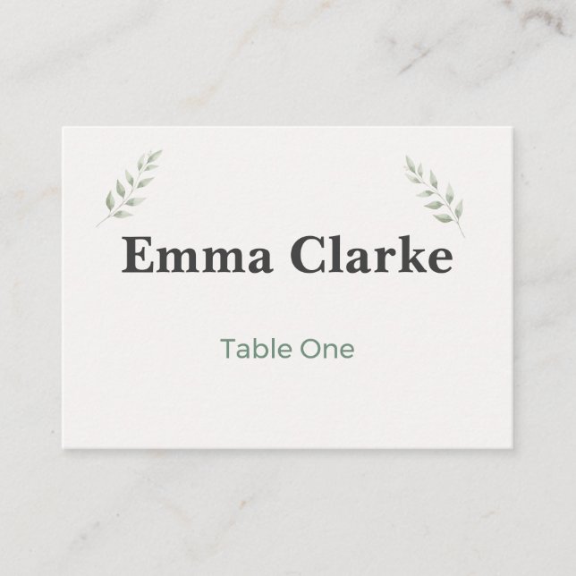 Botanical Garden Wedding Place Cards Placeringskort (Framsida)