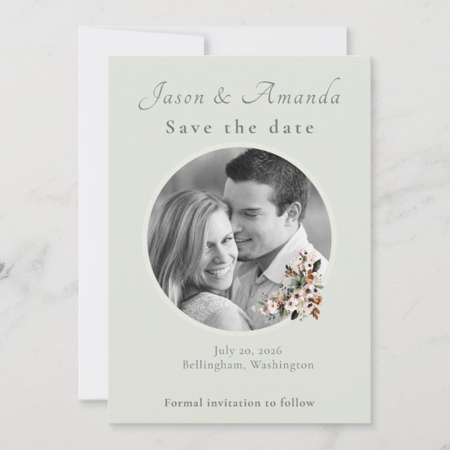 Botanical Garden Wedding Save the Date Inbjudningar (Framsida)