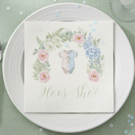 Botanical Gender Reveal Napkin Pappersservett