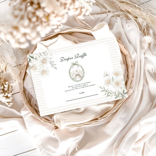 Botanical Gingham Silly Goose Diapper Raffle Tilläggskort (Skapare uppladdad)