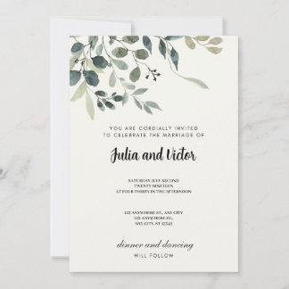 Botanical Grace Wedding-inbjudan Inbjudningar