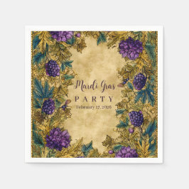 Botanical Grape Mardi Gras Masquerade Pappersservett