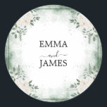 Botanical Greenery Round Sticker Runt Klistermärke<br><div class="desc">Add a natural touch to your celebration with this botanical greenery round sticker. Perfect for sealing wedding envelopes,  decorating favor bags,  or adding charm to your reception details. A fresh and elegant choice for any greenery wedding theme.</div>