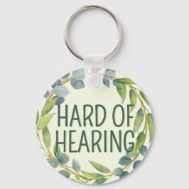 Botanical Hard of Hearing Green Deafness Nyckelring