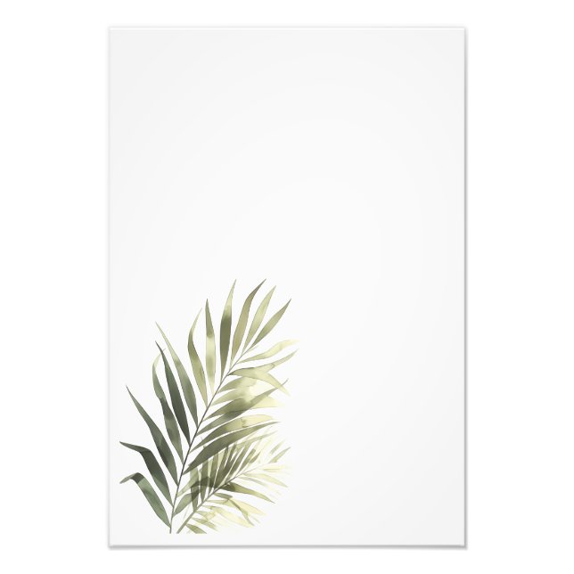 Botanical Leaf Watercolor Art Print-Palm Fototryck (Framsidan)