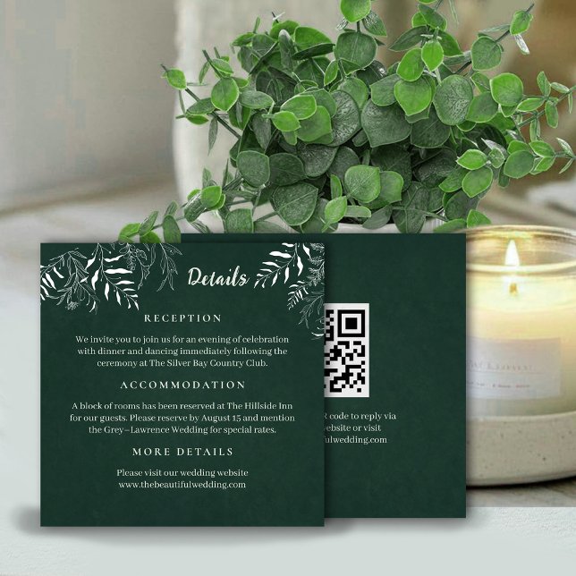 Botanical Leafy Wedding Enclosure Card Tilläggskort (Skapare uppladdad)