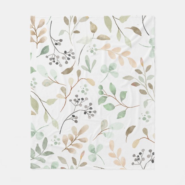 Botanical Leaves Fleece Blanket (Framsidan)