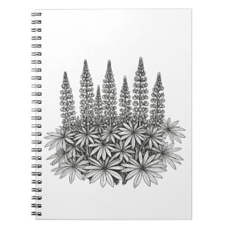 Botanical Lupine Flower Spiral Notebook Anteckningsbok