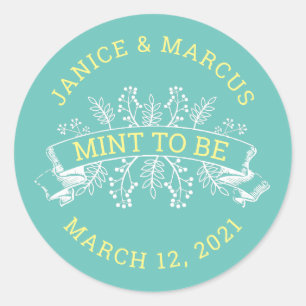 Botanical Mint to Be Favor Stickers Runt Klistermärke