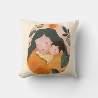 Botanical Motherhood Decorative Pillow for Moms Kudde