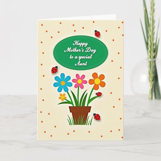Botanical Mothers Day Bugs Card Kort (Framsida)