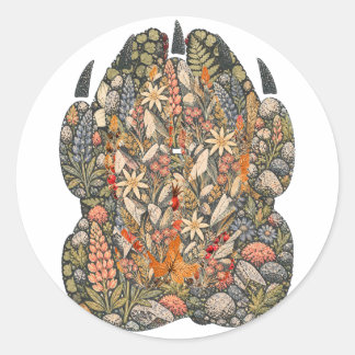 Botanical Mountain Goat Hoof Alpine Nature Sticker Runt Klistermärke