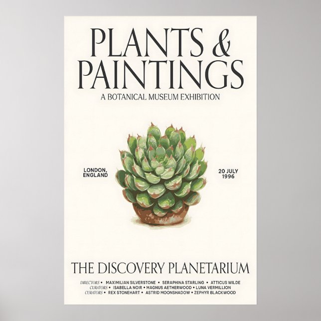 Botanical Museum Exhibition Poster Succulent Plant (Framsidan)