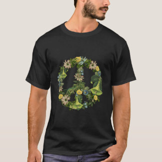 Botanical Nature Illustration Peace Sign T Shirt