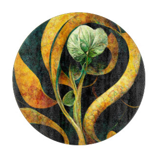 Botanical Orchid Greens & Golds