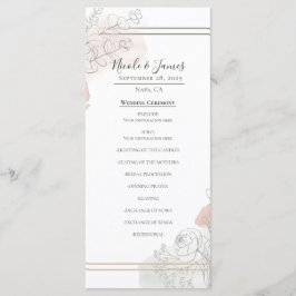 Botanical Outline Sage & Blush Floral Wedding  Meny