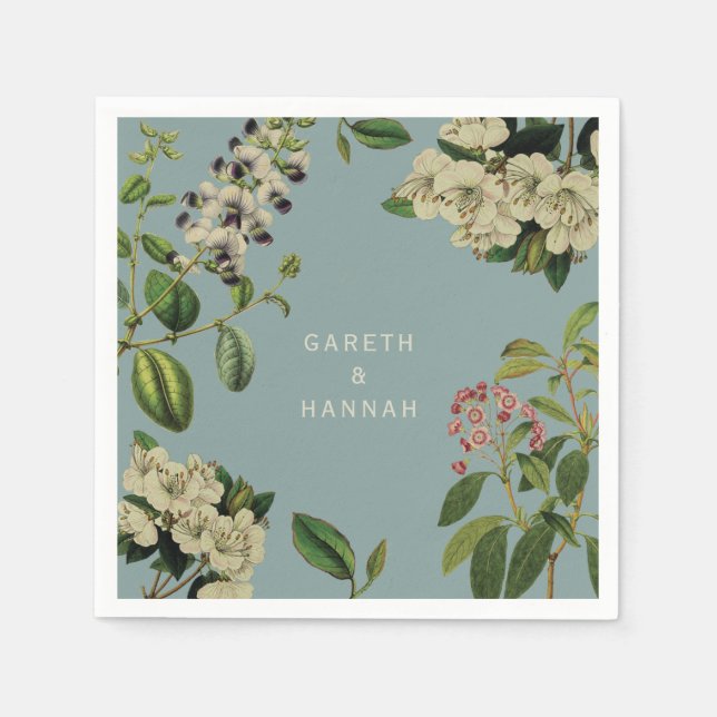 BOTANICAL-PAPPERSSERVETT-ANKA ÄGG BLUE PAPPERSSERVETT (Framsidan)