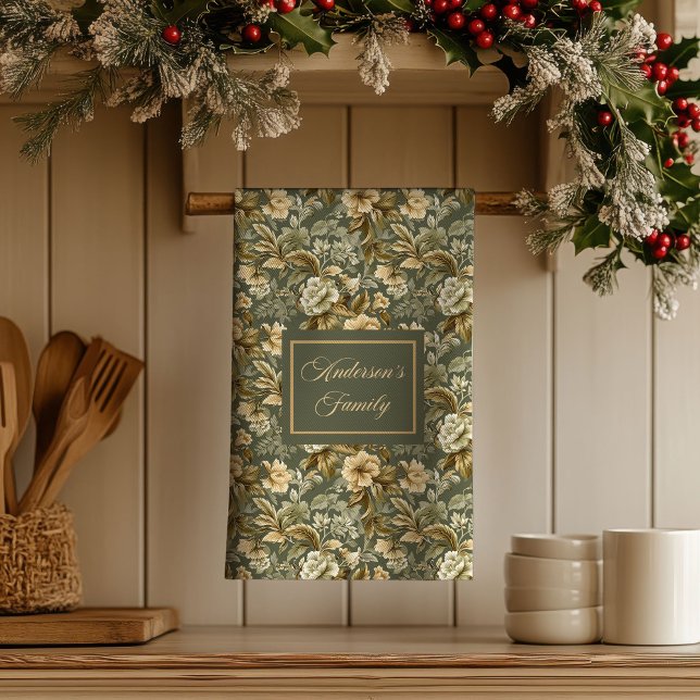 Botanical Pastel Look Personalized Modern Towel  Kökshandduk (Botanical Pastel Look Personalized Modern Towel )