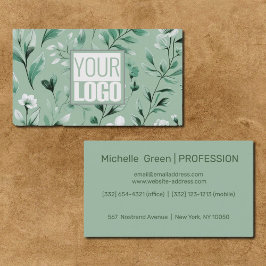 botanical pattern  with  your  logo visitkort