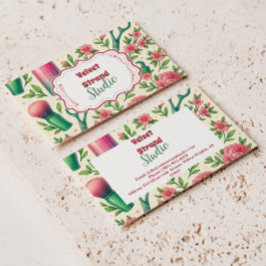 Botanical Pink Stylist Beauty Business Visitkort