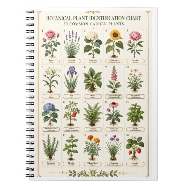 Botanical Plant Guide Wall Art Anteckningsbok (Framsidan)