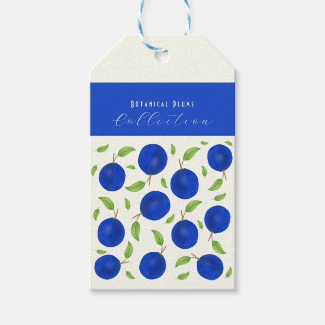 Botanical Plums Collection Ivory Presentetikett (Framsidan)