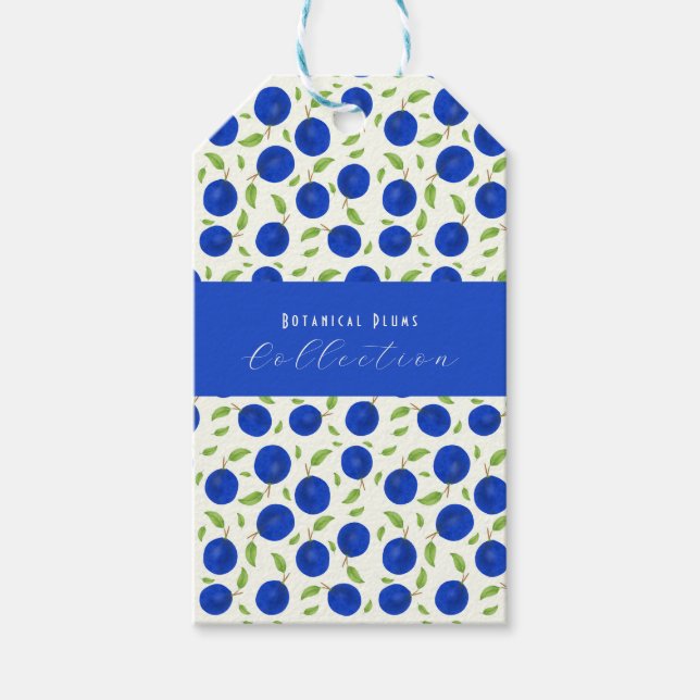 Botanical Plums Collection Ivory Presentetikett (Framsidan)