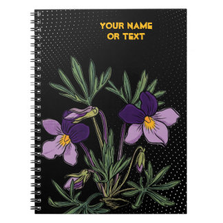 Botanical Rebel: The Bird's-foot Violet Pop Art Anteckningsbok