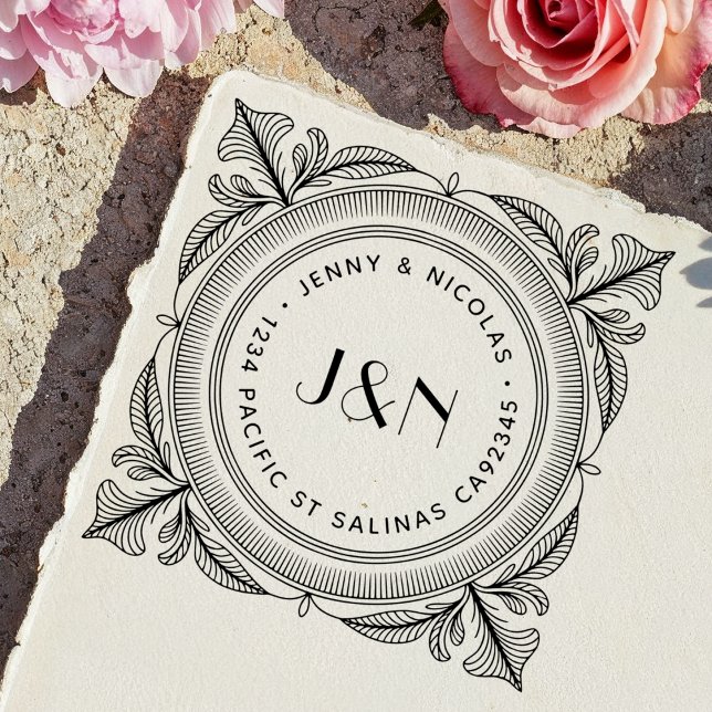 Botanical Return Address Self-Inking Stamp Självfärgande Stämpel (Skapare uppladdad)