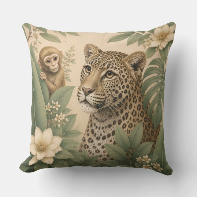 Botanical Safari Leopard Kudd Kudde (Framsida)