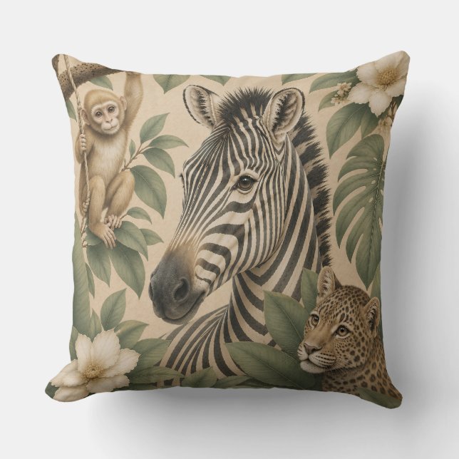 Botanical Safari Zebra Kudd Kudde (Framsida)