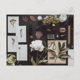 Botanical Science Flat Lay Academia Vykort
