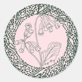 Botanical Seal Sticker Runt Klistermärke