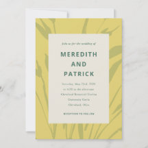 Botanical Sketch Citrus Gold Wedding Invitation