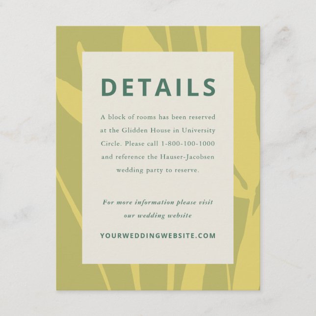 Botanical Sketch Citrus Wedding Enclosure Card Tilläggskort (Framsida)