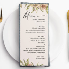 Botanical Soft Warm Taupe Wedding | Fern Greenery Meny