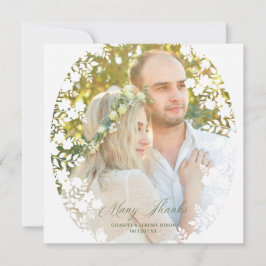 Botanical Sophisticated Frame Photo Wedding Tack Kort