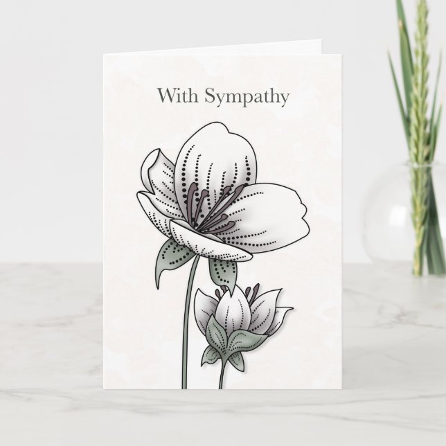 Botanical Sympathy Card - Quiet Presence Kort (Framsida)
