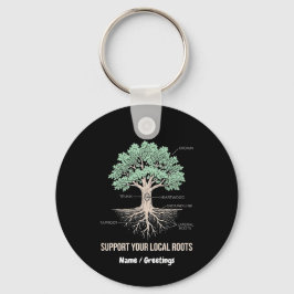 Botanical Tree Anatomy Support Your Local Roots Nyckelring