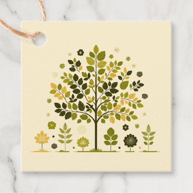 Botanical Tree To From Handmade with Love  Gåvor Etiketter (Framsida)