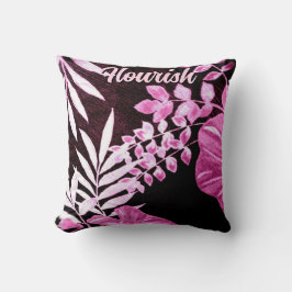Botanical Tropical Leaves Palm Pink Personalized Kudde