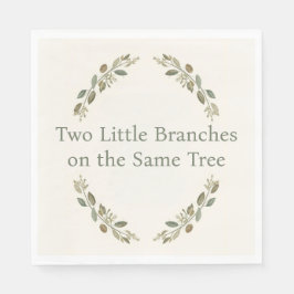 Botanical Twin Baby Shower Olive Branch Boho Green Pappersservett