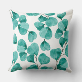 Botanical Watercolor Eucalyptus Leaves Kudde