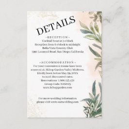 Botanical Watercolor Wedding Enclosure Card Tilläggskort
