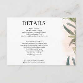 Botanical Watercolor Wedding Enclosure Card Tilläggskort
