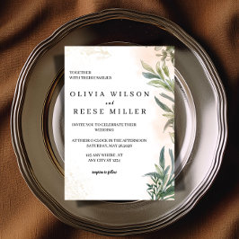 Botanical Watercolor Wedding Invitation Inbjudningar